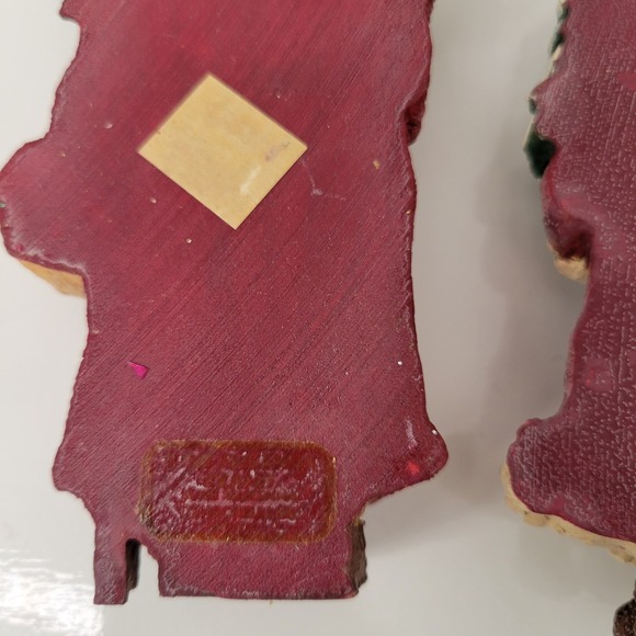 Set 2 Vintage 80s June McKenna Santa Claus Figurine Christmas Tree ShelfSitter - Picture 13 of 14